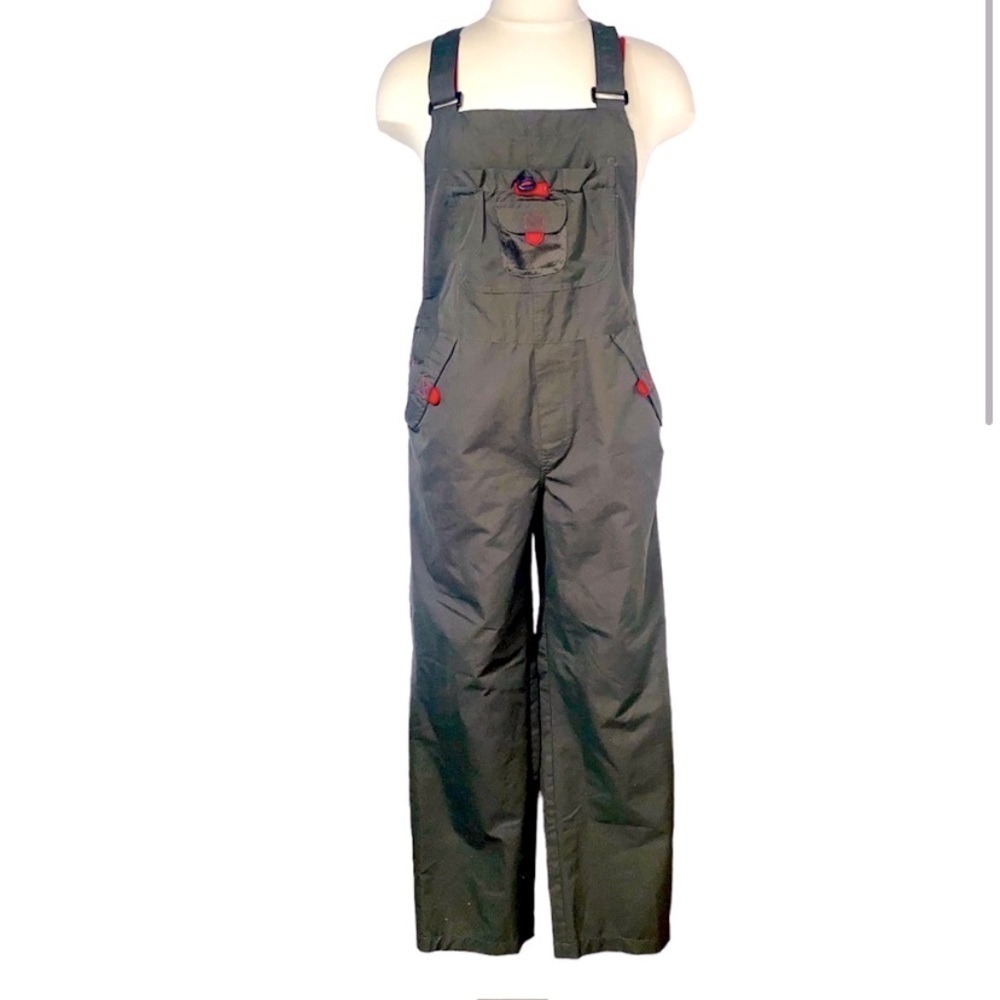 Vintage 90s Bib overalls Women’s Dark Army Green Medium